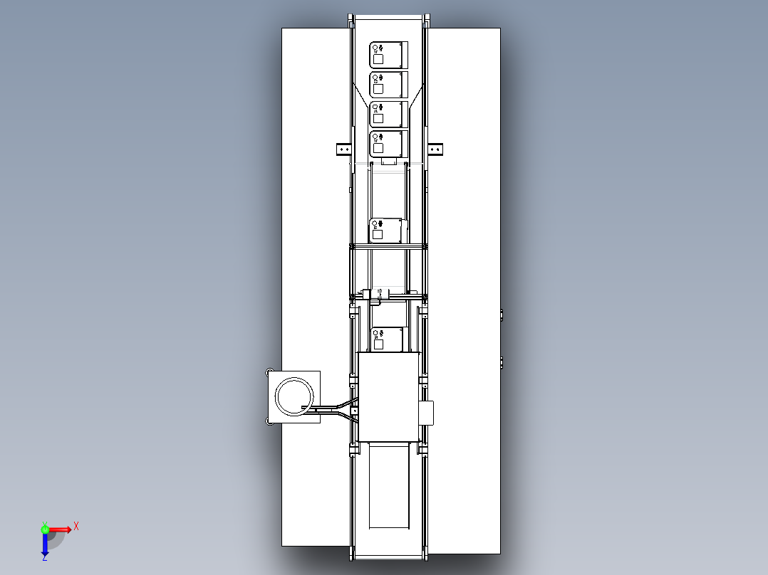 自动压封铅机俯视图