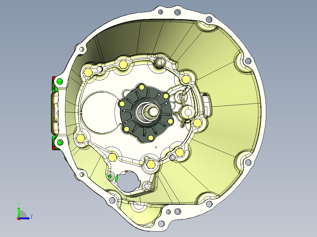变速箱和离合器左视图