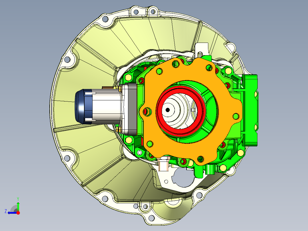 变速箱和离合器右视图