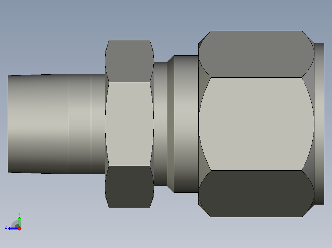 卡套式工业通用硬管接头12-8_fbu-s右视图