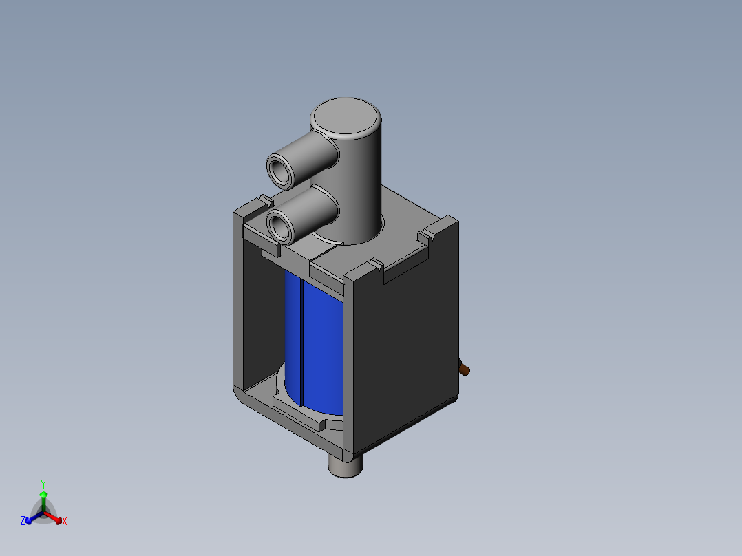 双向空气阀3-12V正等轴测图