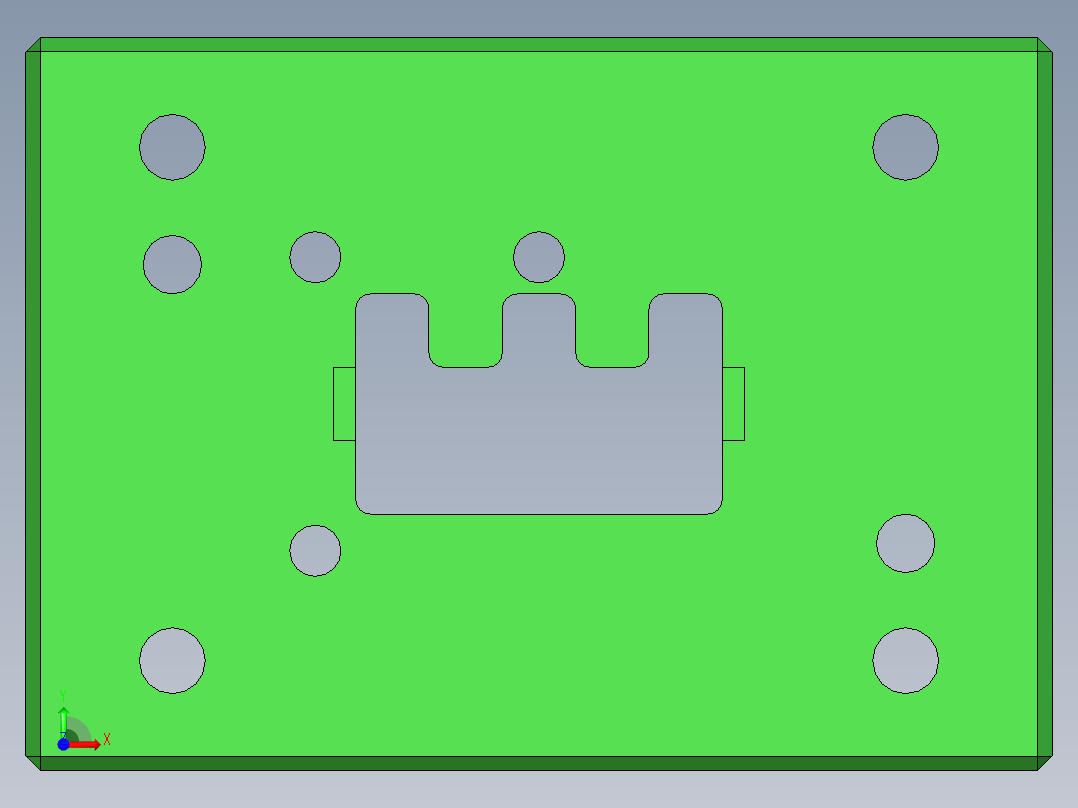 D0797-变压器铁芯E型垫片的冲压模具设计三维Step++CAD+说明书==371007=330前视图