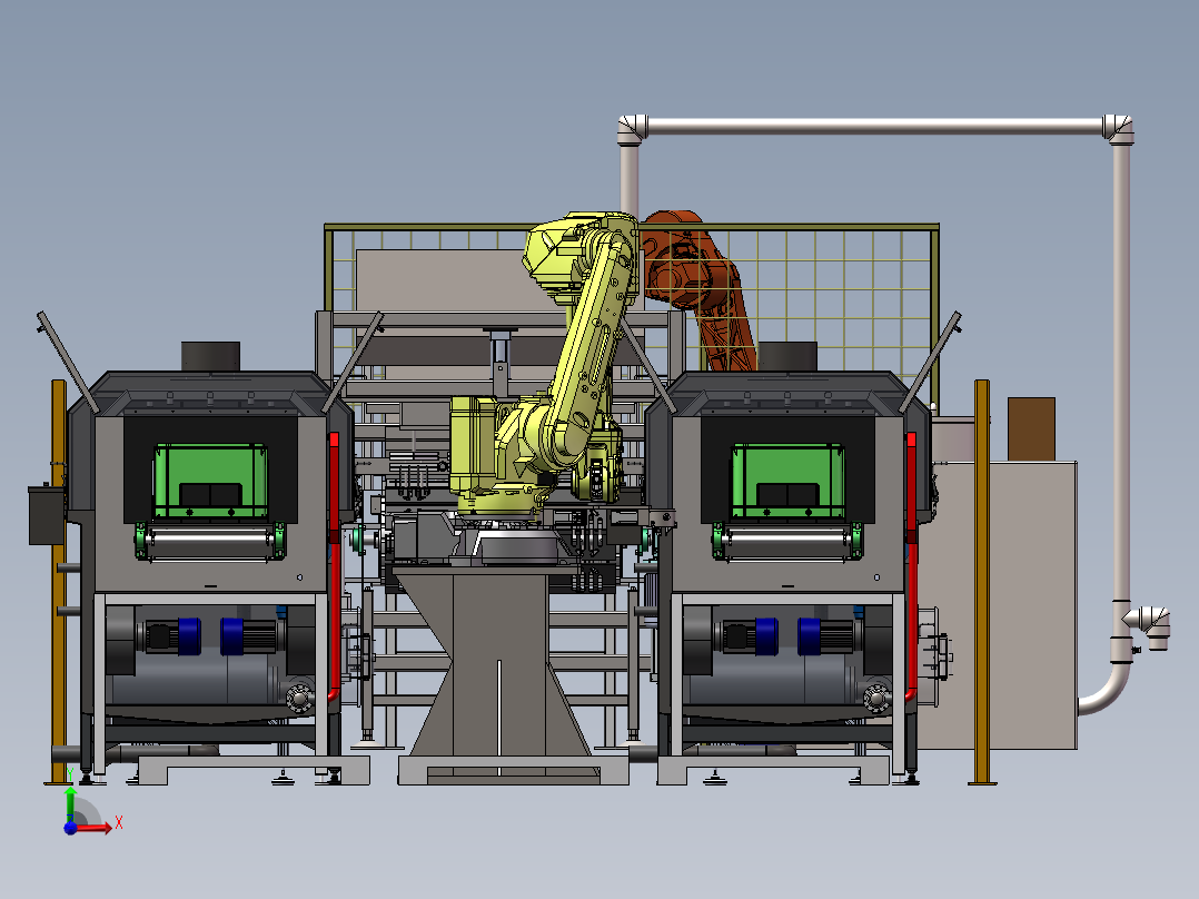 面包片自动烘烤装箱生产线sw20前视图