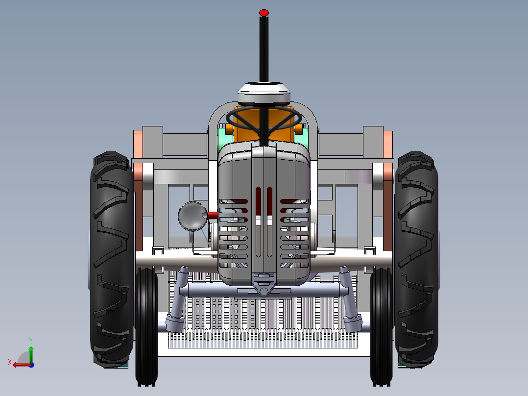 振筛式花生收获机+计算说明后视图