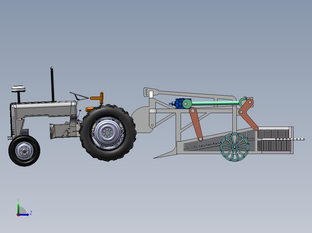 振筛式花生收获机+计算说明左视图
