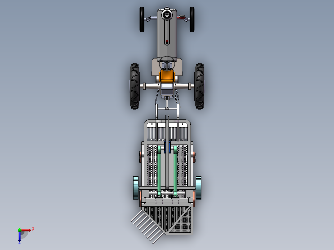 振筛式花生收获机+计算说明俯视图