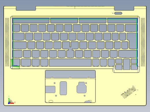 THINKPAD电脑键盘框铣KB框程序模型前视缩略图