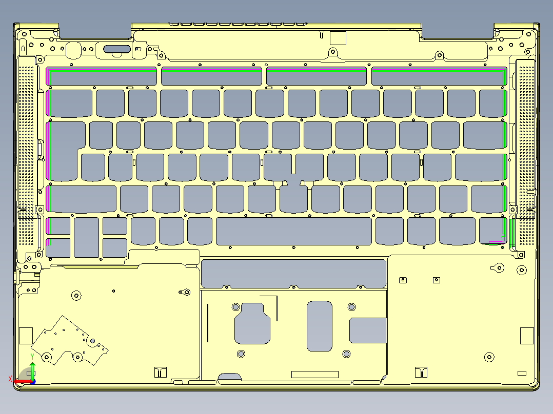THINKPAD电脑键盘框铣KB框程序模型后视图