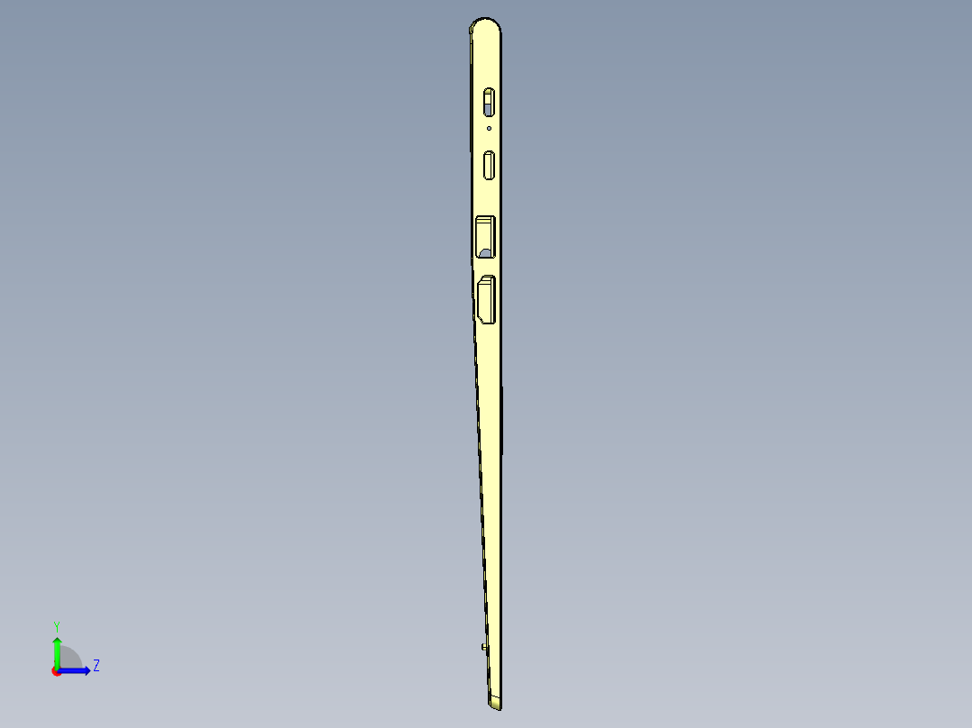 THINKPAD电脑键盘框铣KB框程序模型左视图