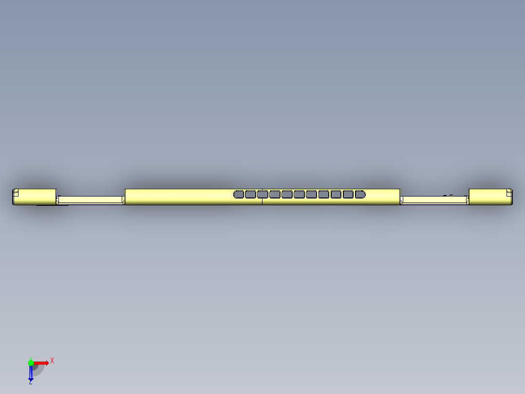 THINKPAD电脑键盘框铣KB框程序模型俯视图