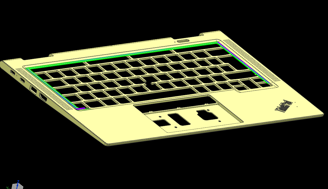 THINKPAD电脑键盘框铣KB框程序模型