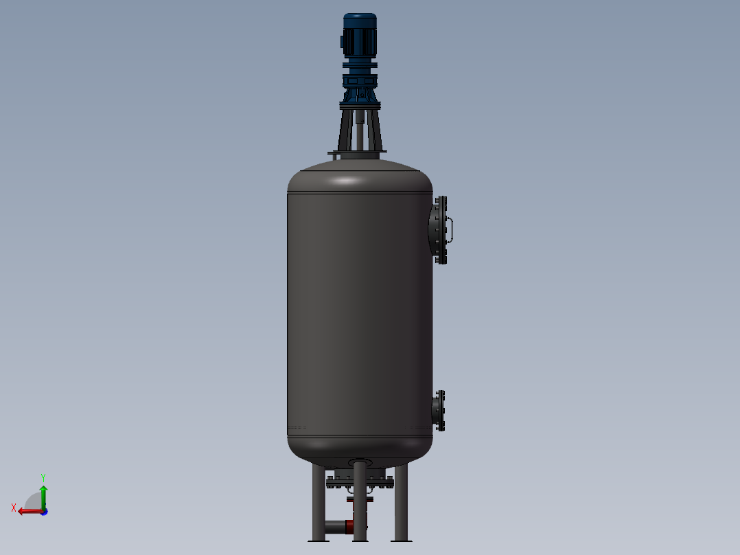 纤维球过滤罐后视图