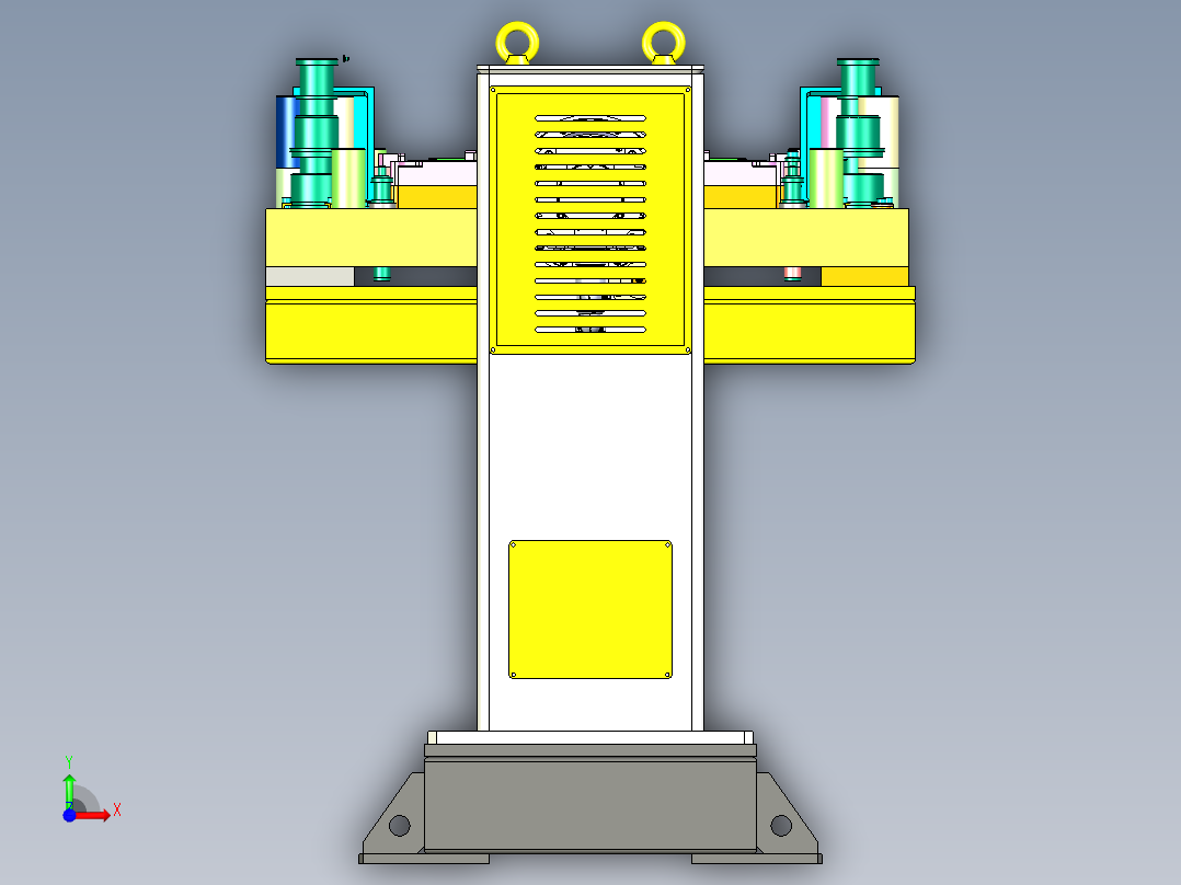 物料检查工装与变位机组合前视图