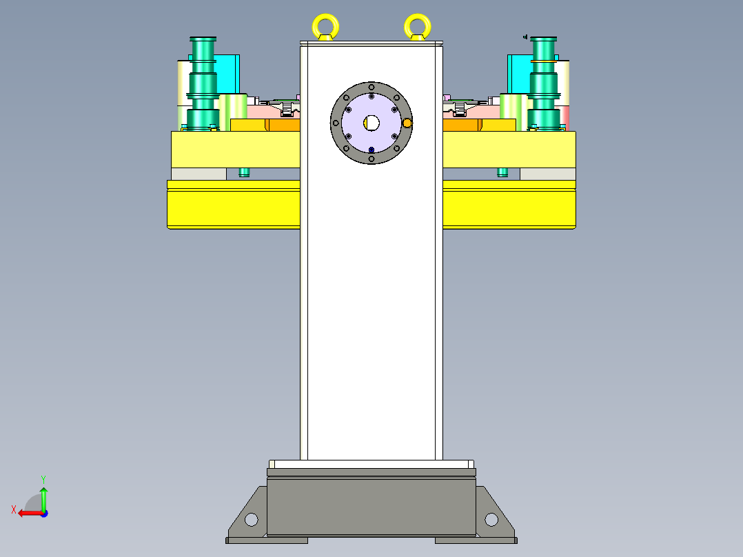 物料检查工装与变位机组合后视图