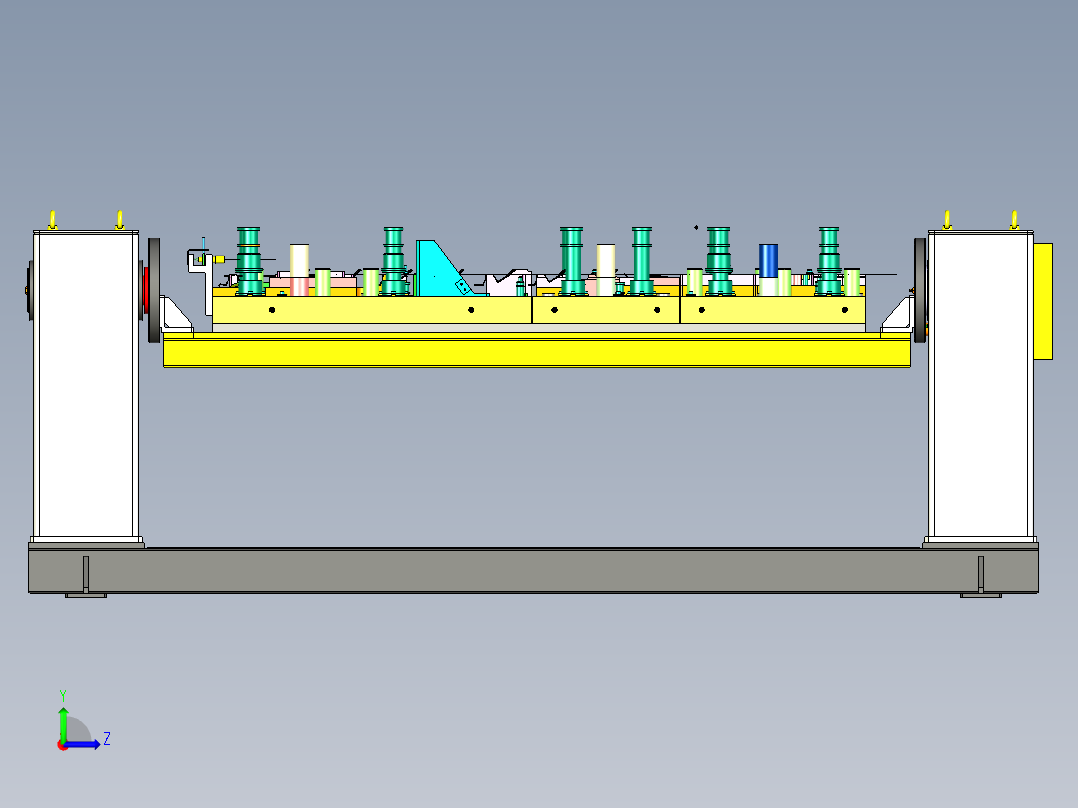物料检查工装与变位机组合左视图