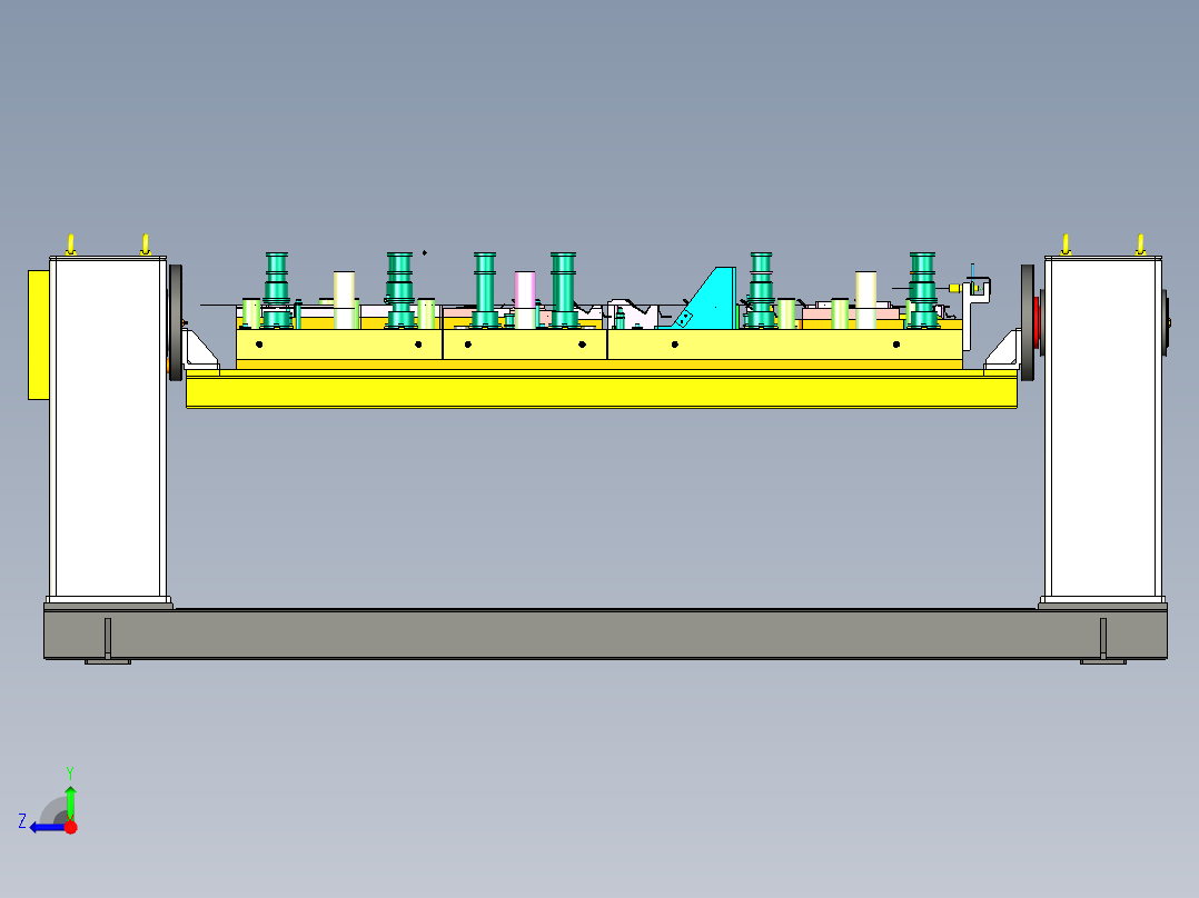 物料检查工装与变位机组合右视图