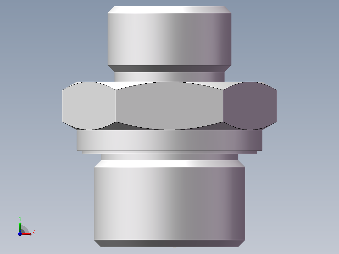 公制螺纹ED密封、1CM-18-22WD前视图