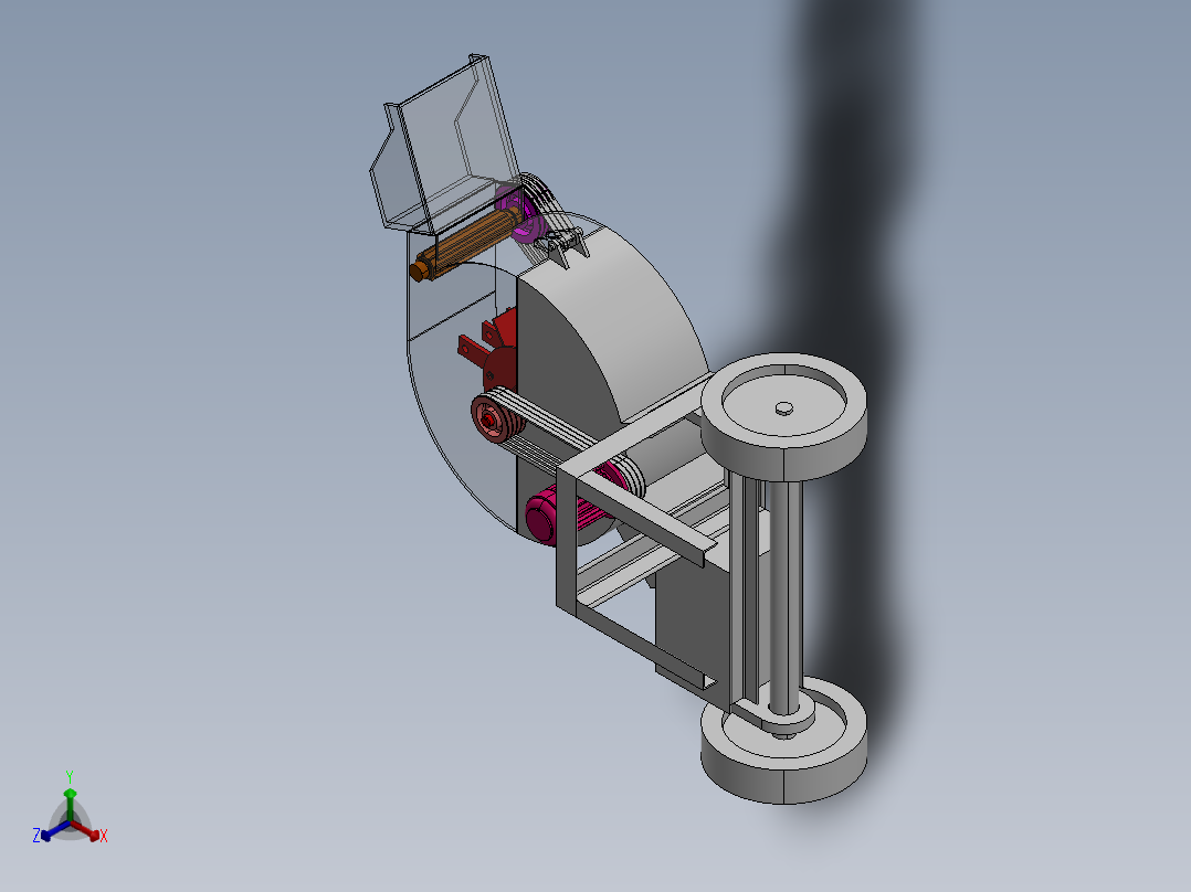 果园残枝粉碎机sw24正等轴测图