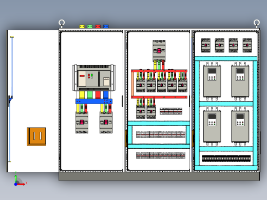 三柜万能断路器630A正装软启动控制柜 55332前视缩略图