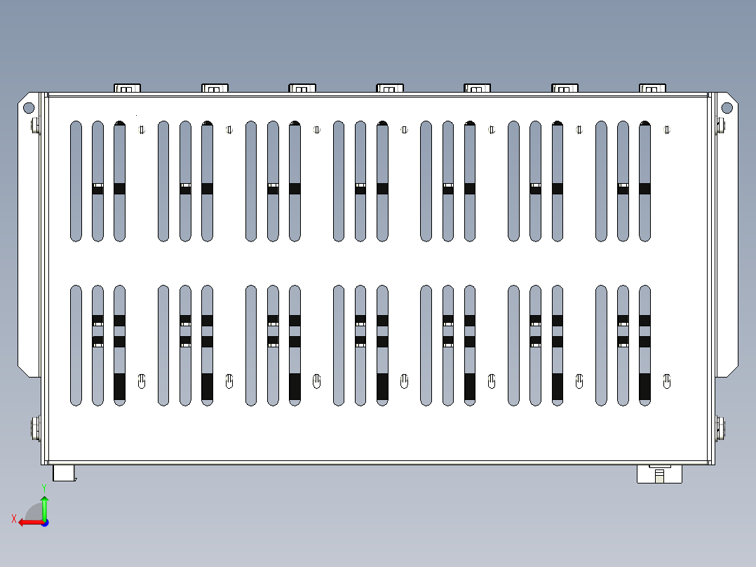非常详尽的电路板箱装配体组件后视图