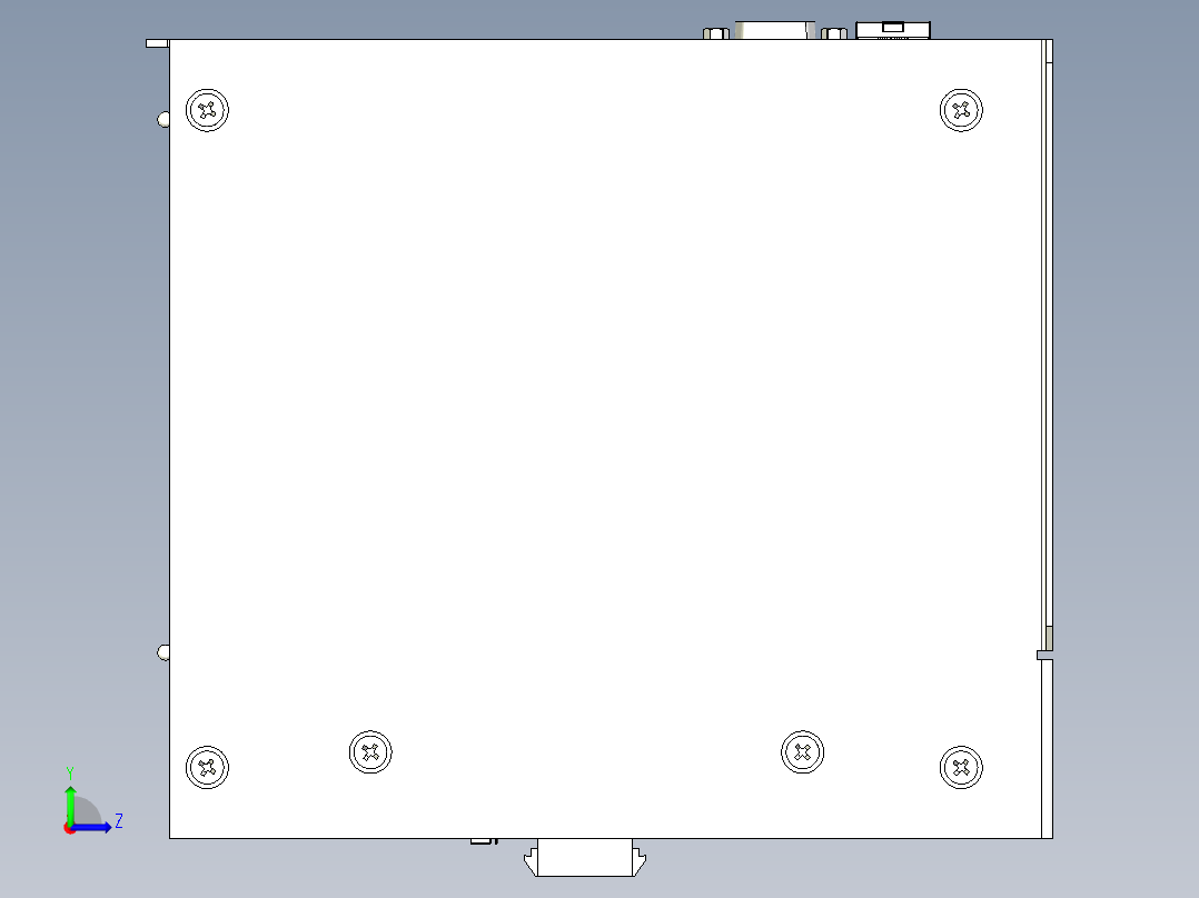 非常详尽的电路板箱装配体组件左视图