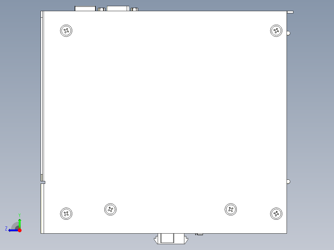 非常详尽的电路板箱装配体组件右视图
