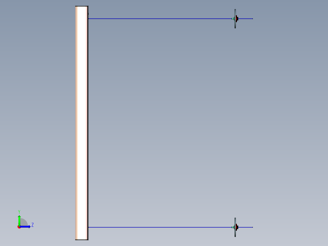 铁艺铝管吊灯左视图