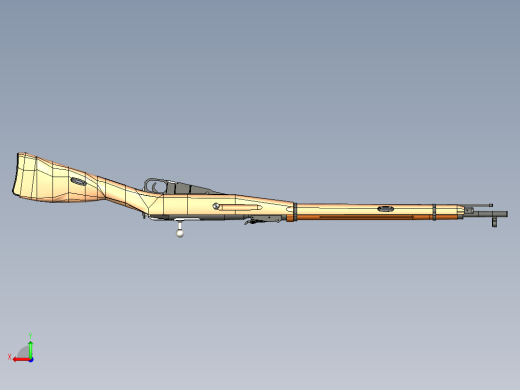 手枪左轮冲锋枪老式狙击步枪设计3D图纸mosin-nagant-1 STP后视缩略图