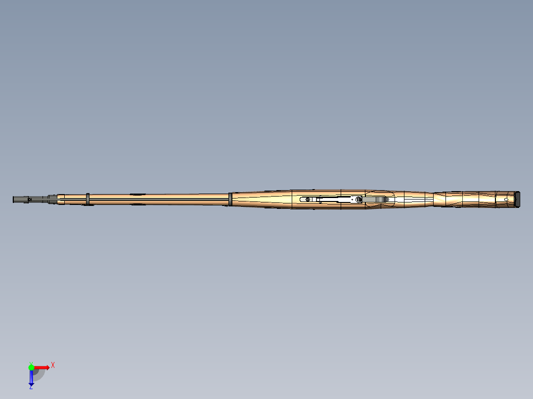 手枪左轮冲锋枪老式狙击步枪设计3D图纸mosin-nagant-1 STP俯视图
