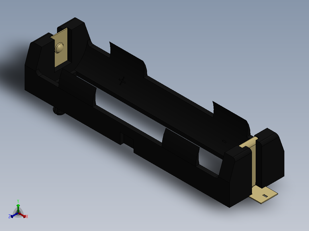18650锂离子电池支架正等轴测图
