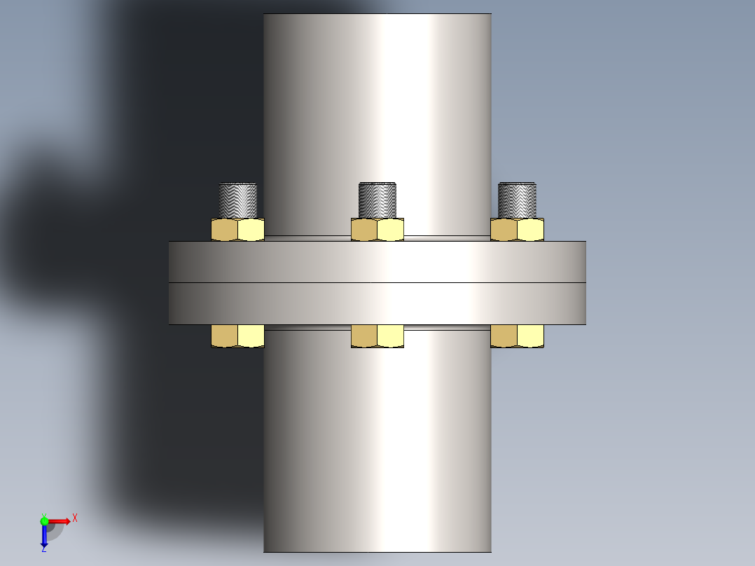法兰联轴器俯视图