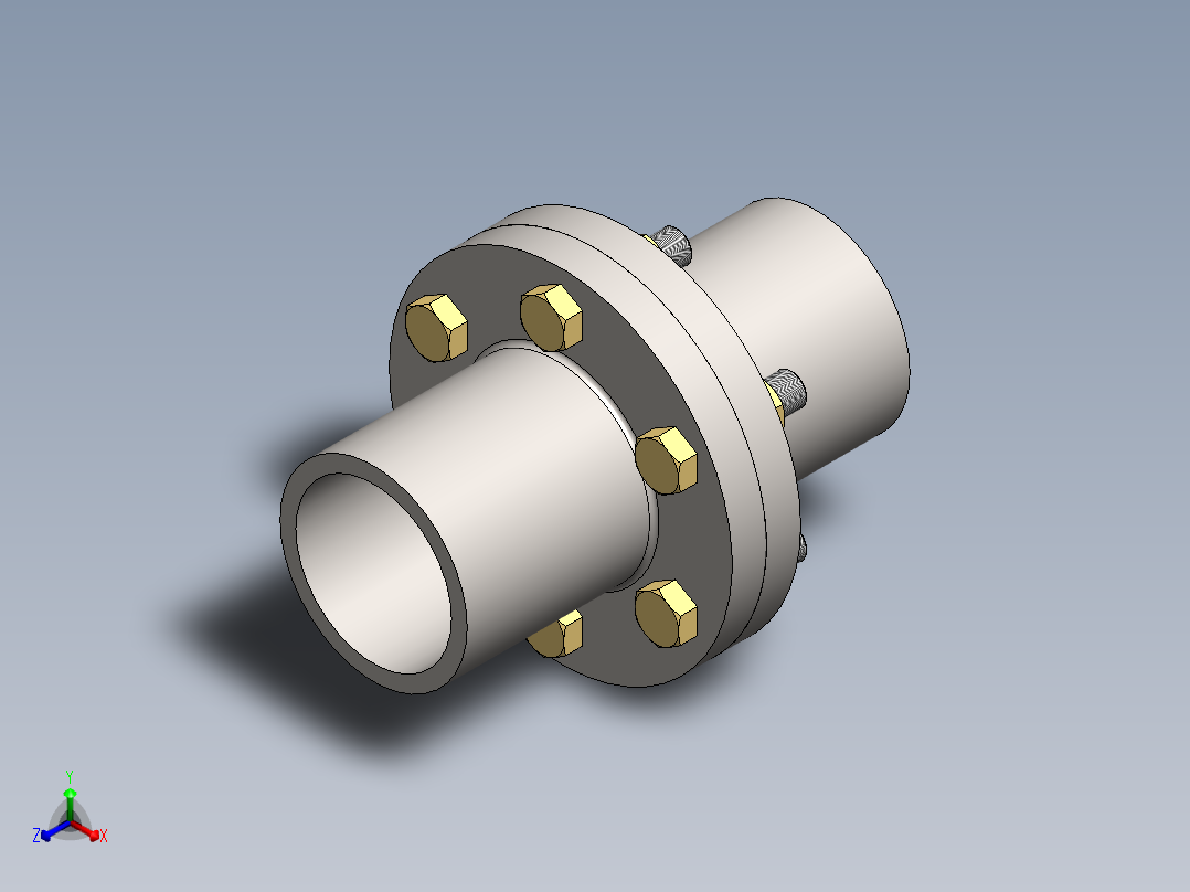 法兰联轴器正等轴测图