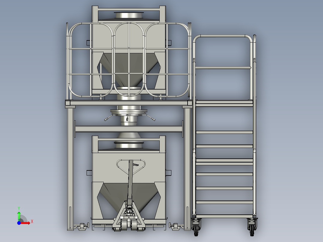 旋转加液式立式物料混合装置前视图