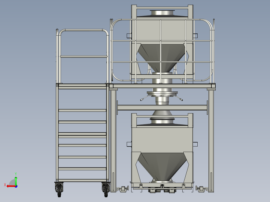 旋转加液式立式物料混合装置后视图