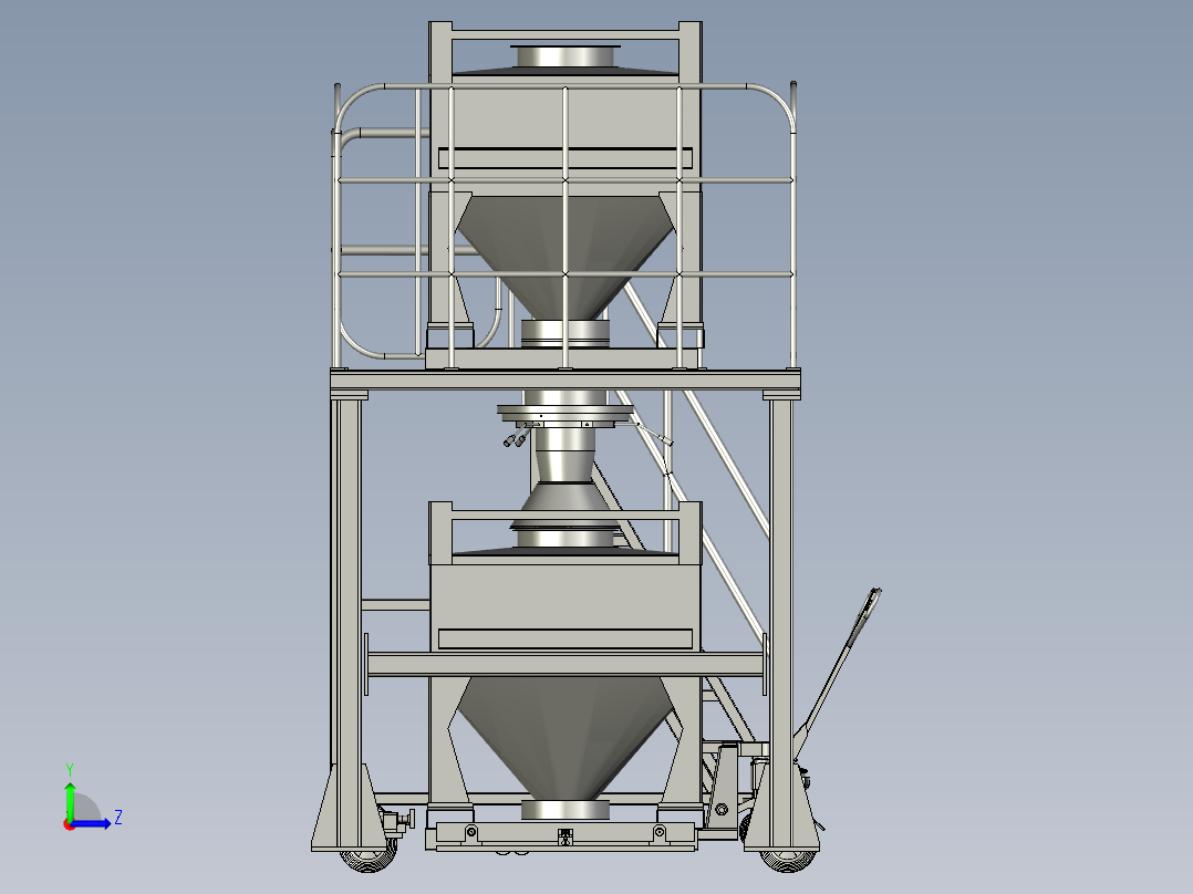 旋转加液式立式物料混合装置左视图