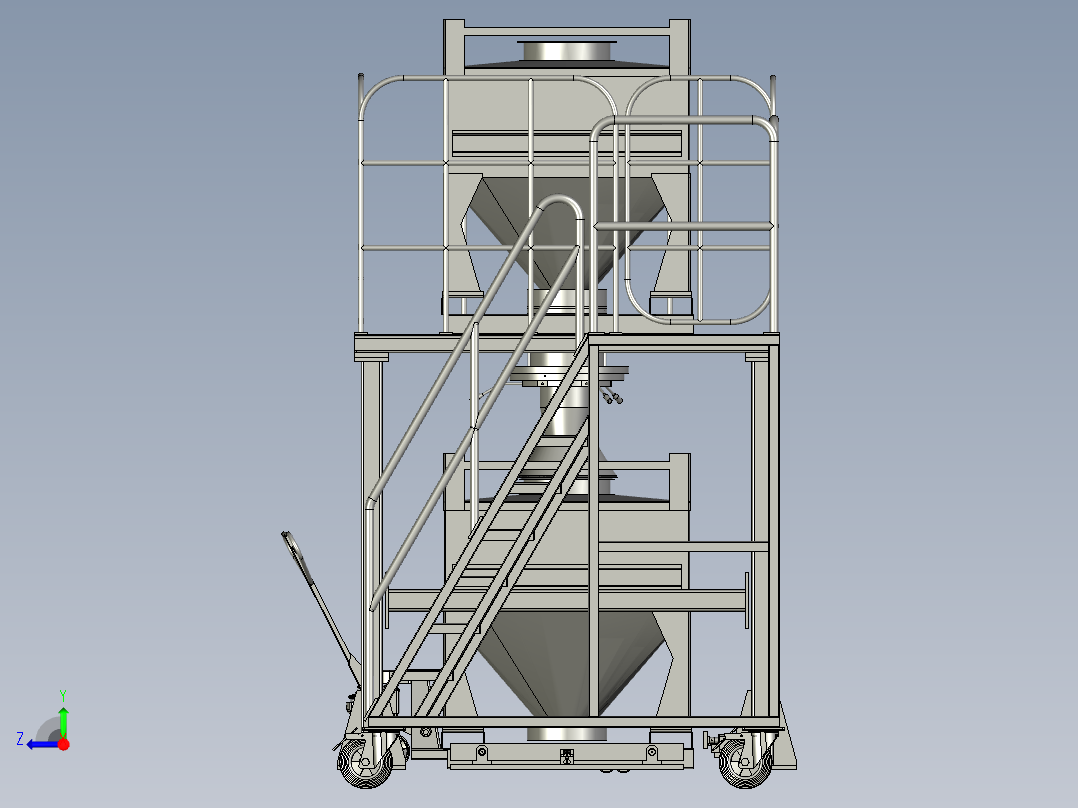 旋转加液式立式物料混合装置右视图