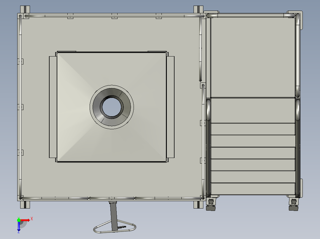 旋转加液式立式物料混合装置俯视图