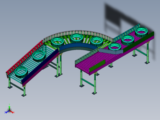 便于分流的传送线装置正等轴测缩略图