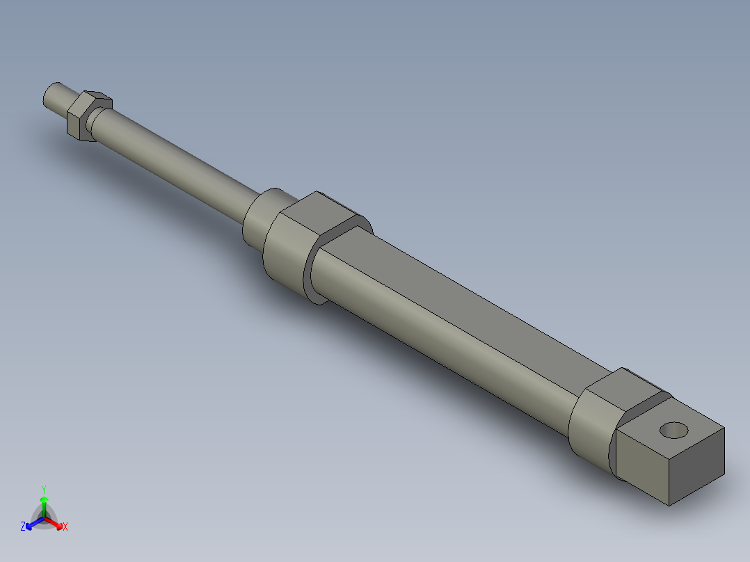 PK-KX气缸CM2E20-75-AT正等轴测图