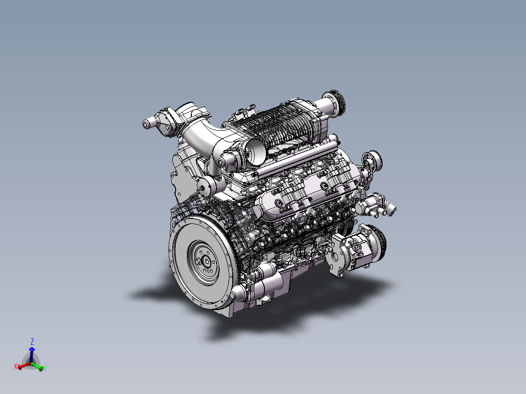 1802303-LS3 V8 发动机主视图