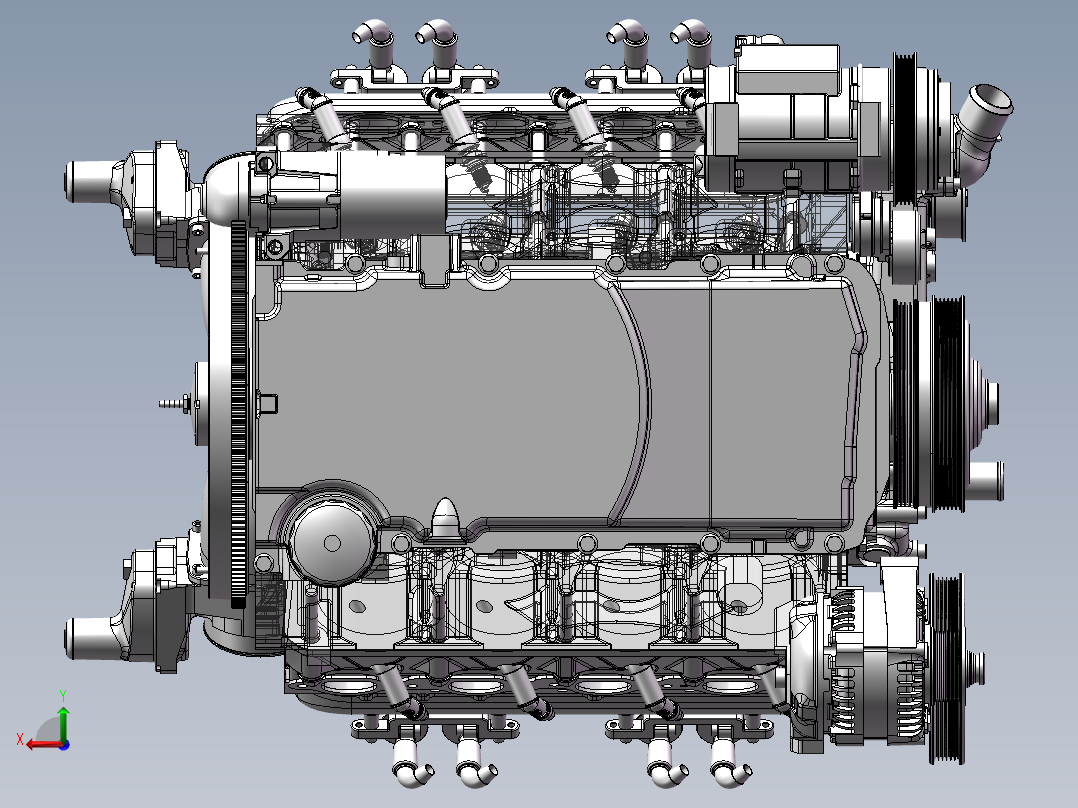 1802303-LS3 V8 发动机后视图