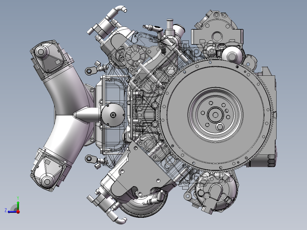 1802303-LS3 V8 发动机右视图