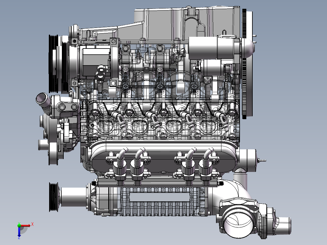 1802303-LS3 V8 发动机俯视图