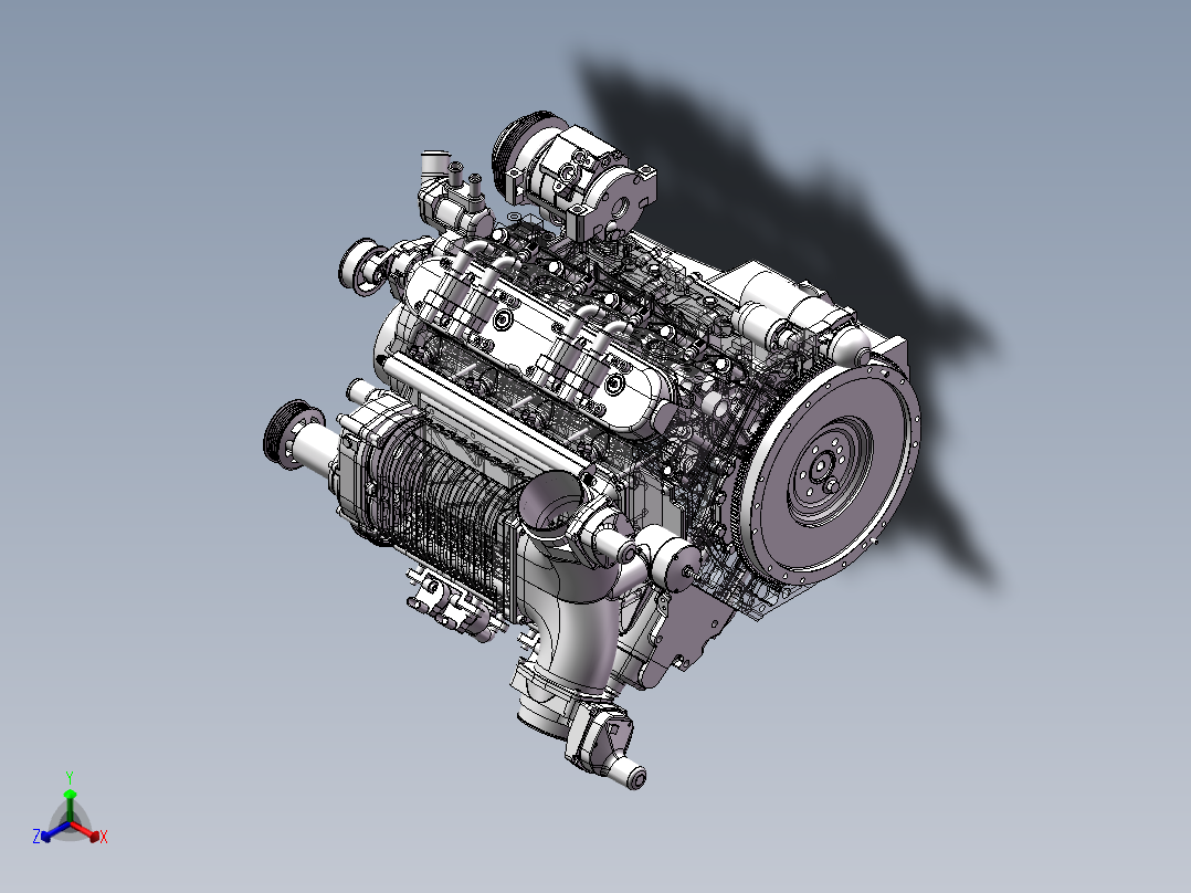 1802303-LS3 V8 发动机正等轴测图