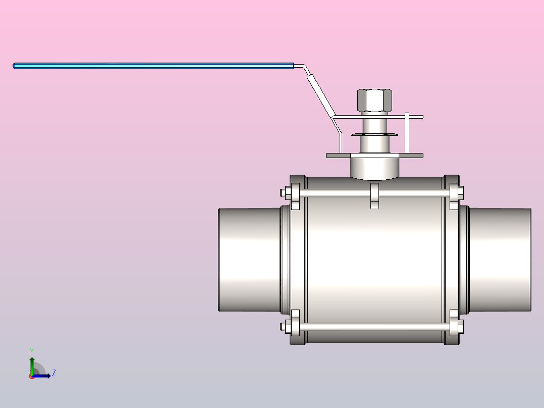 IQQ-02手动焊式球阀[IQQ-02-3s]左视图