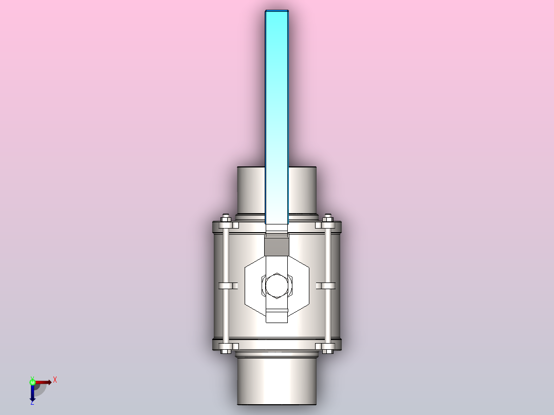 IQQ-02手动焊式球阀[IQQ-02-3s]俯视图