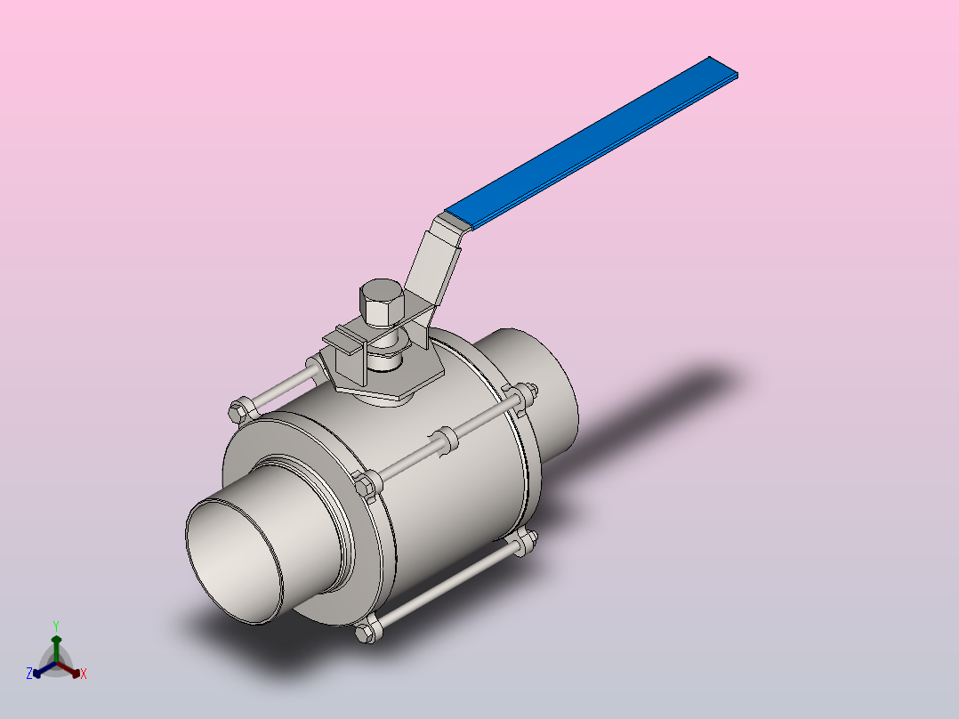 IQQ-02手动焊式球阀[IQQ-02-3s]正等轴测图