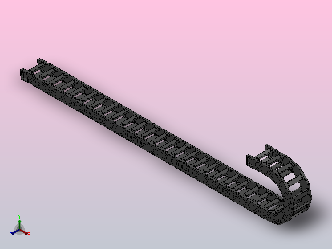 弯曲半径150内高45两侧打开型桥式拖链_DMD45BD-30-125-150R-30主视图