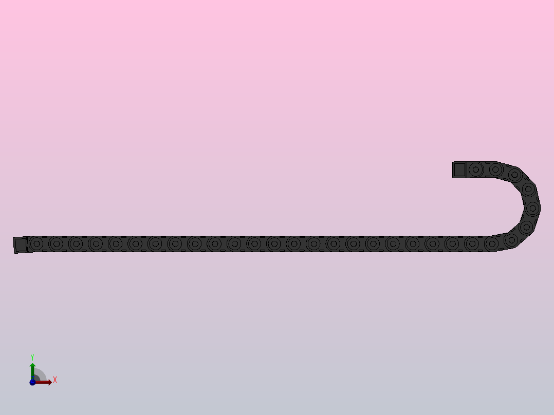 弯曲半径150内高45两侧打开型桥式拖链_DMD45BD-30-125-150R-30前视图