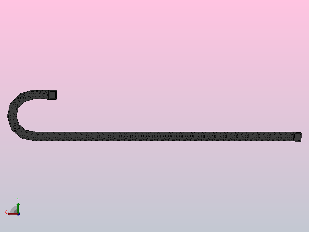 弯曲半径150内高45两侧打开型桥式拖链_DMD45BD-30-125-150R-30后视图